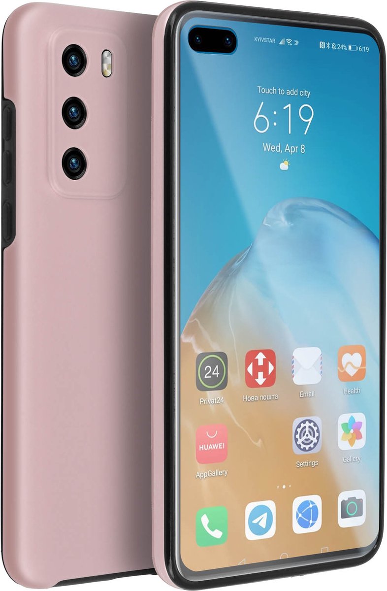 Integraal Geschikt voor Huawei P40 hoes met harde achterkant en soepele voorkant
