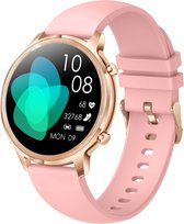 Darenci DARE Smartwatch Sense Pro - Smartwatch dames -Smartwatch heren -Activity Tracker- Touchscreen -Bluetooth bellen -Met extra bandje -Horloge -Stappenteller -Bloeddrukmeter -Verbrande calorieën -Zuurstofmeter -Spatwaterdicht -Roze/Roségoud