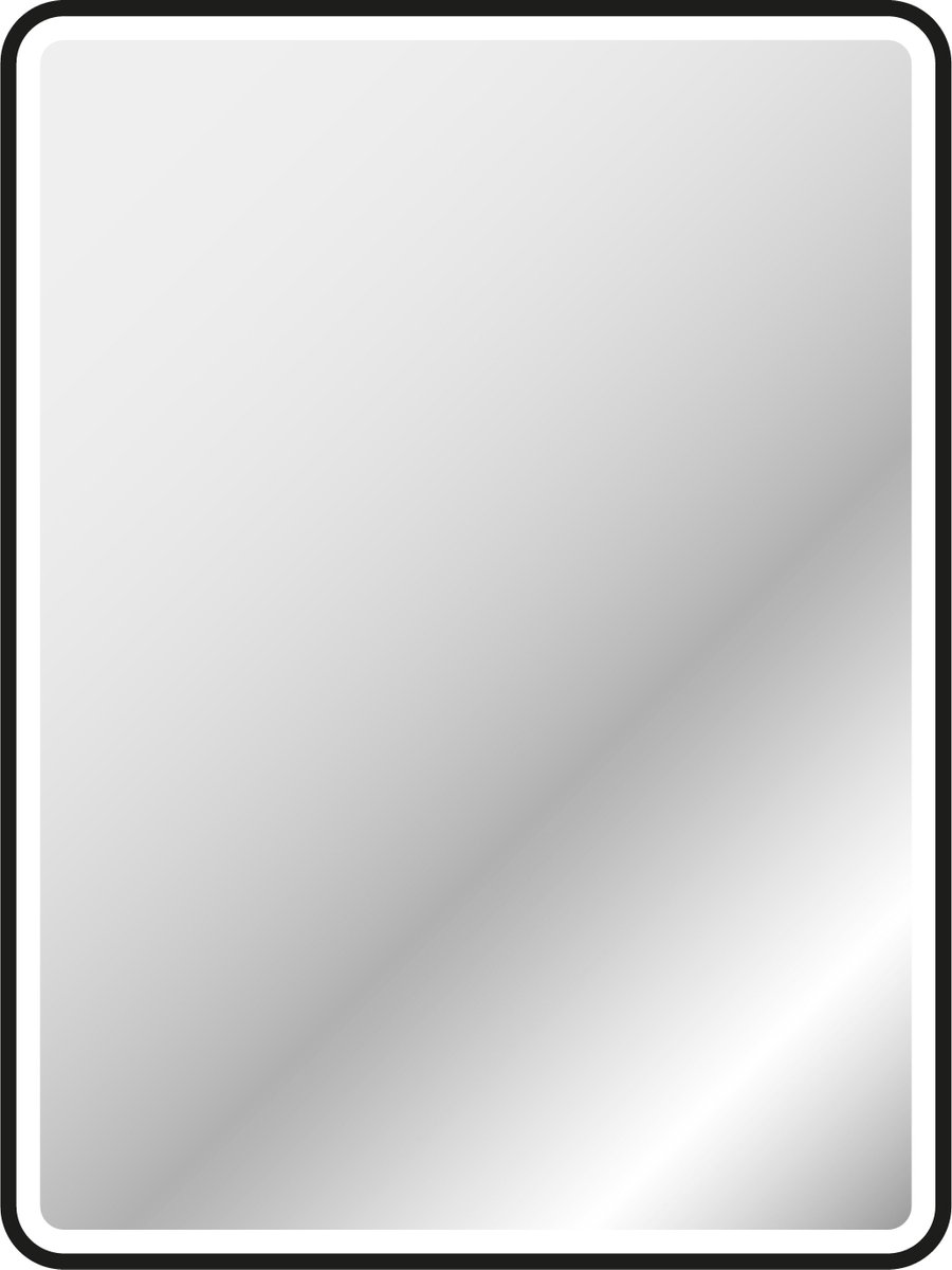 Spiegel rechthoek LED - Zwarte omranding - 60x80x4cm - GO LED RECTANGULAR 60