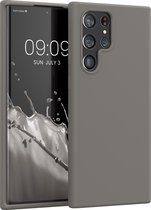 kwmobile telefoonhoesje geschikt voor Samsung Galaxy S22 Ultra - Hoesje met siliconen coating - Smartphone case in steengrijs