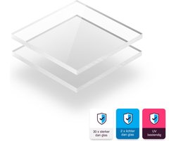 Plexiglas GS plaat 5 mm dik - 10 x 10 cm - Helder