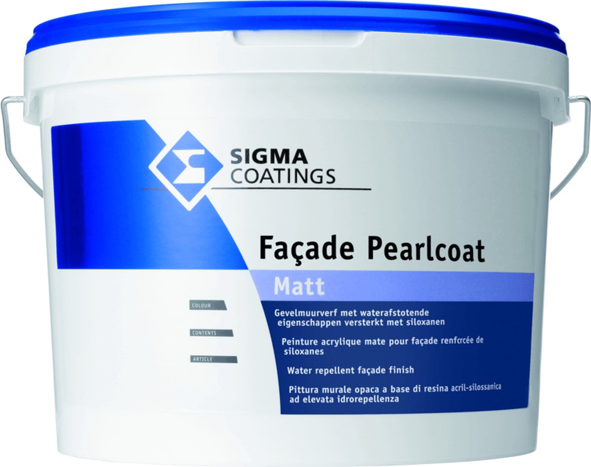 Sigma Façade Pearlcoat Matt - Signaalzwart - Watergedragen gevelverf met waterparelend effect. 10L