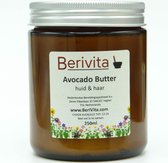 Avocado Butter 250ml Glazen Pot - Puur en Onbewerkte Avocadobutter - Bruinglazen Pot met Aluminium Schroefdeksel