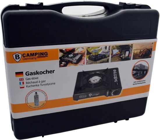 Melko gasbrander Gaskooktoestel met piezo-ontsteking 4 been 6,5 kW gietijzeren staal Campingkooktoestel Gaskooktoestel Gasbrander Propaan Botaan Gasfornuis
