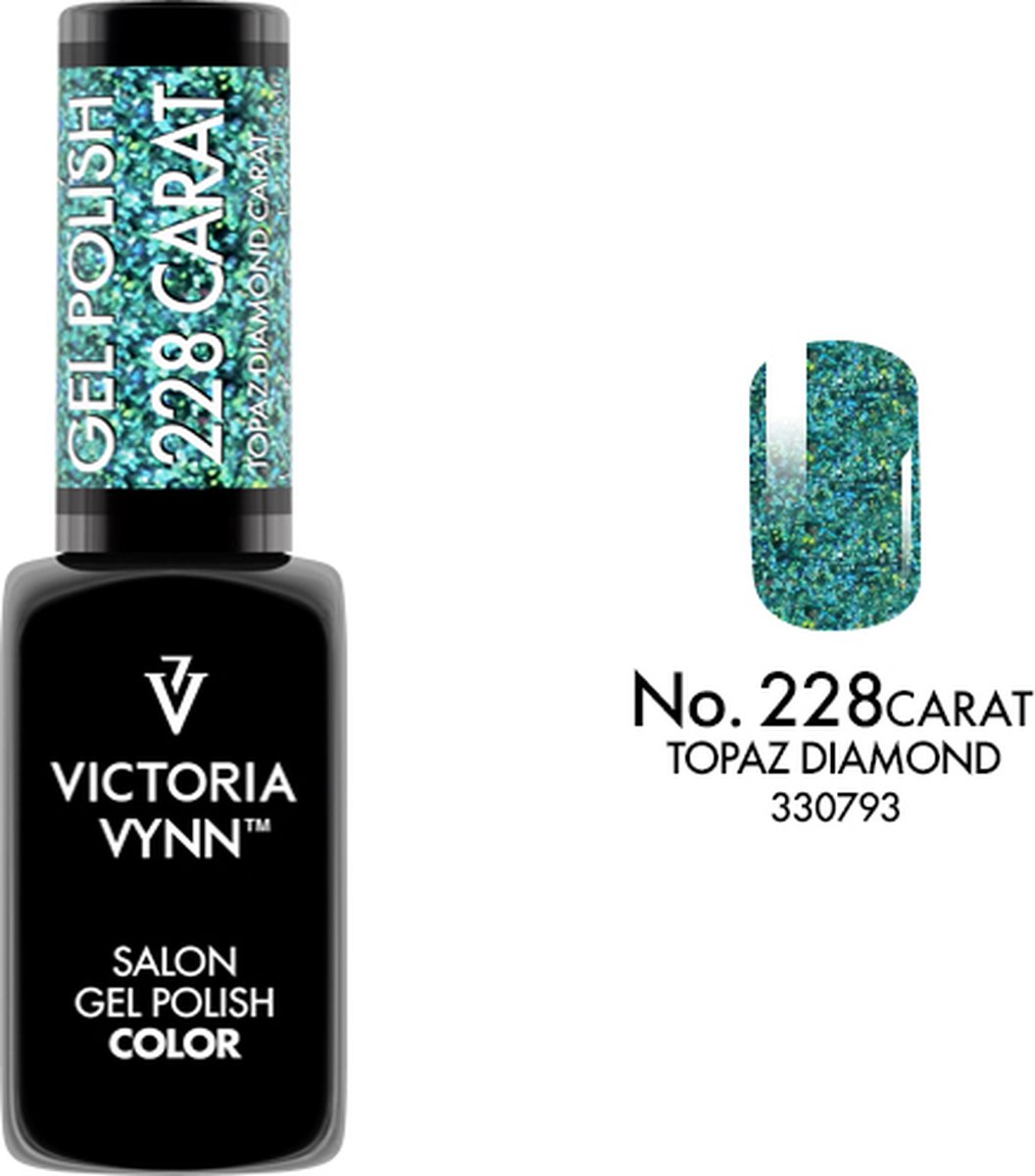 Victoria Vynn – Salon Gelpolish 228 Carat Topaz Diamond - turquoise / groen blauw glitter gel polish - gellak - lak - glitters - nagels - nagelverzorging - nagelstyliste - uv / led - nagelstylist - callance