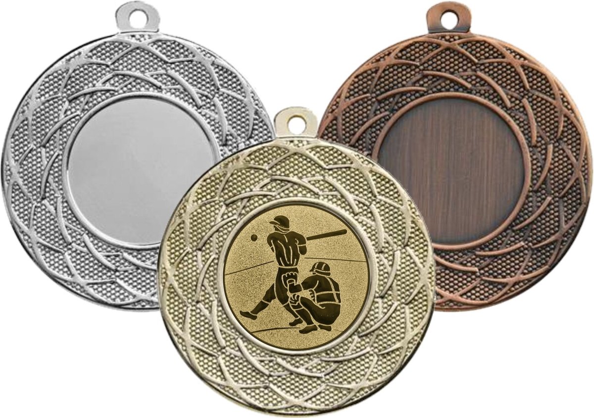 Kampioensmedaille Honkbal Softbal (5 stuks) - Medaille met neklint - Sportprijzen voor kampioenen