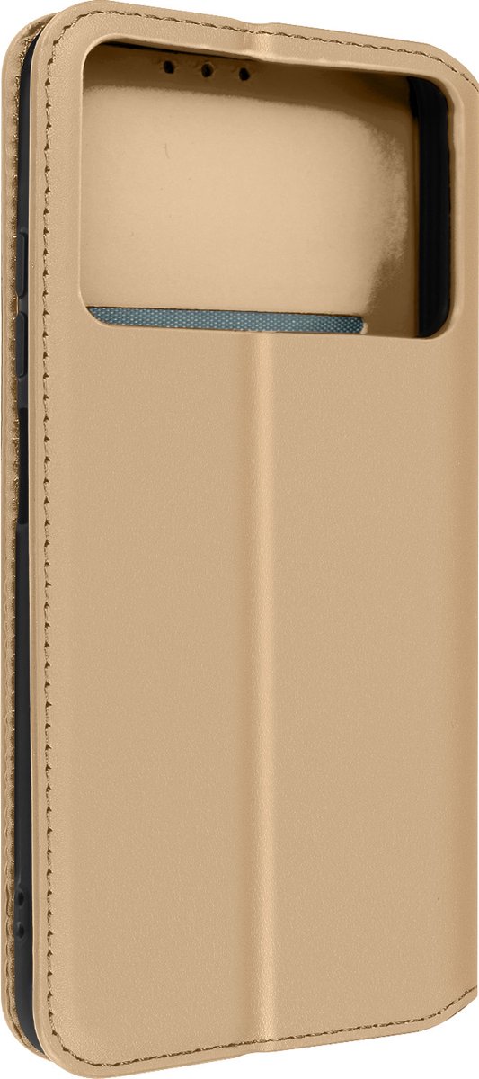 Hoes Geschikt voor Xiaomi Poco X4 Pro 5G klep portefeuille, video standaard goud
