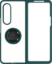 Geschikt voor Samsung Galaxy Z Fold 3 Bi-materiaal Case Ring Video-Ondersteuning groen