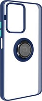 Geschikt voor Xiaomi 11T/11T Pro Bi-materiaal Case Ring Video-Ondersteuning blauw