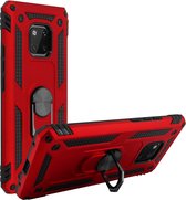 Geschikt voor Huawei Mate 20 Pro Hybrid Case Video Support Ring rood