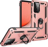Coque Ring Armor Convient pour Samsung Galaxy A13 4G - Or Rose - Support rotatif - Aimant - ZT Accessoires