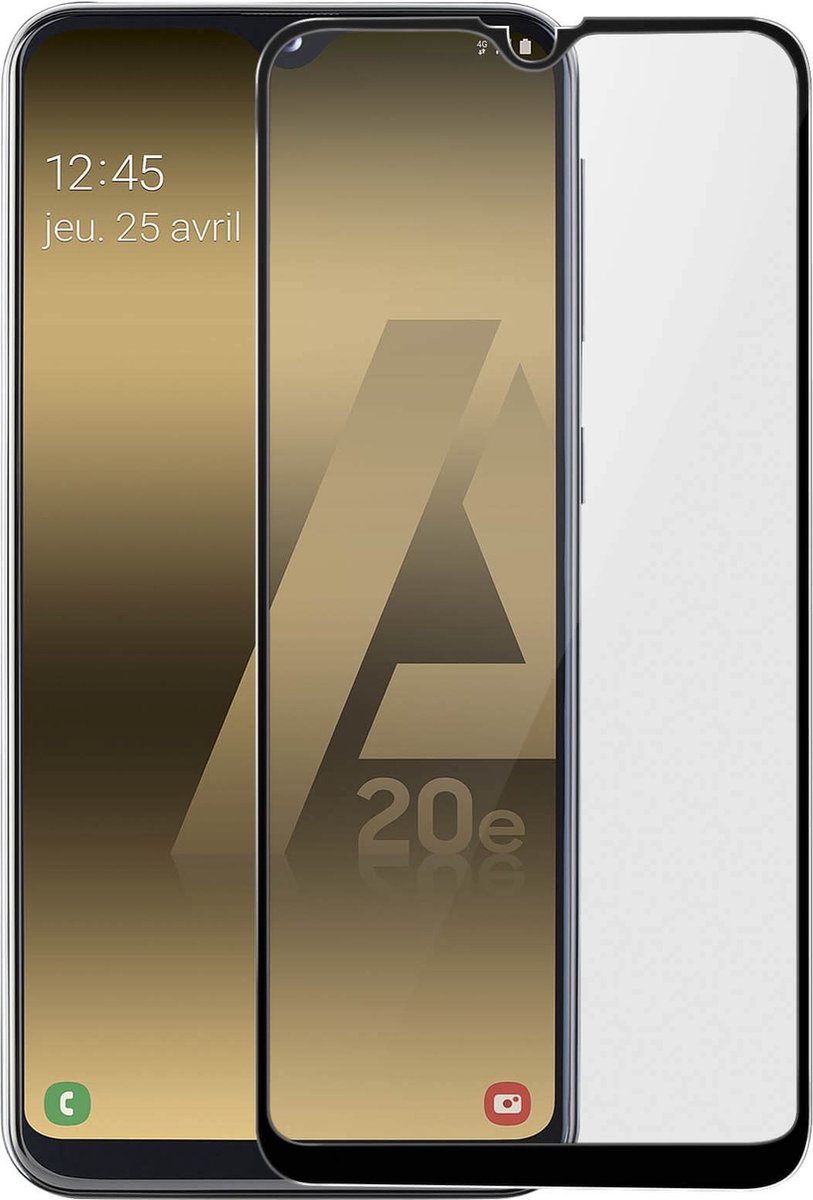 Geschikt voor Samsung Galaxy A20e Schermfilm van Gehard Veiligheidsglas Afgerond Zwart
