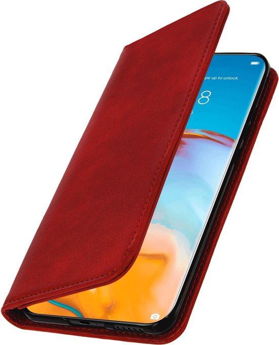 Housse Convient pour Huawei P40 Pro Flip Wallet Stand Video rouge