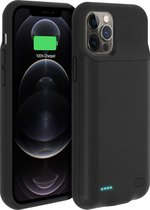 Hoes Geschikt voor Apple iPhone 12/12 Pro 2in1 Bescherming+Batterij 5000mAh Soft-touch – Zwart