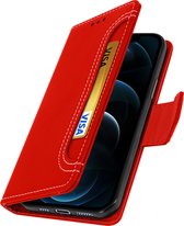 Geschikt voor Apple iPhone 12 Pro Max Wallet Case Video-ondersteuning rood