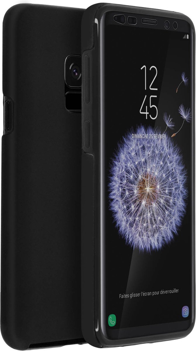 Avizar Hoes Geschikt voor Samsung Galaxy S9 Integraal Voor + Achter Stijf Zwart, Zwart