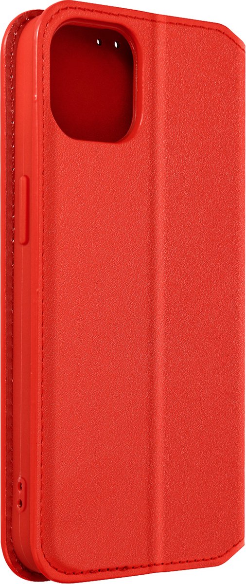 Avizar Hoesje Geschikt voor iPhone 13 Portemonnee met Standfunctie, Rood