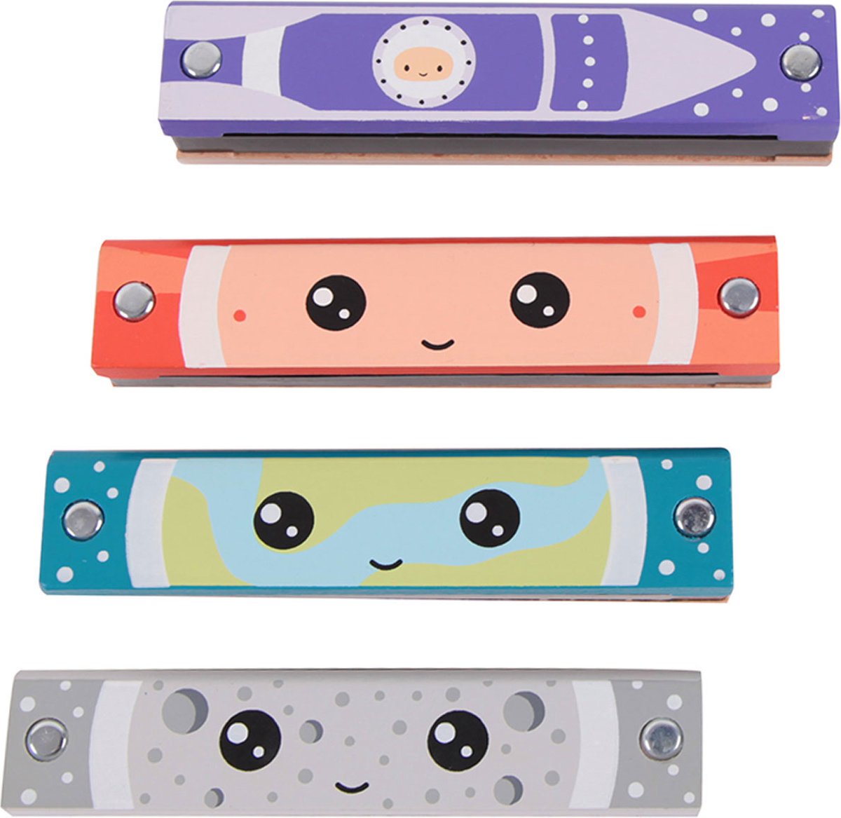 Speelgoed Mondharmonica Hout Voor Kinderen - Kleur Grijs