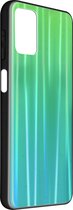 Geschikt voor Xiaomi Redmi 9T Holographic Rainbow Hoesje Aurora Collection groen