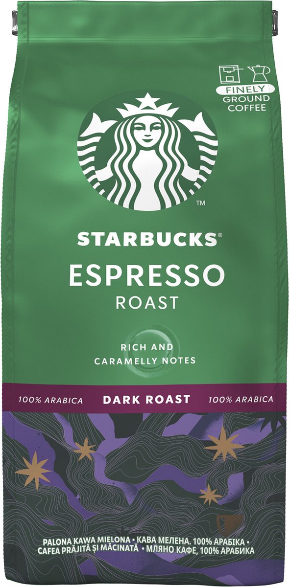 Starbucks Espresso Dark Roast koffie 200g Gemalen