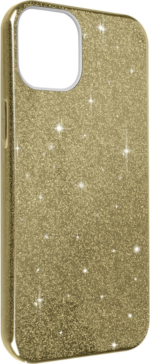 Geschikt voor Apple iPhone 14 Plus Ring-Hoesje Bi-materiaal Video-steun goud