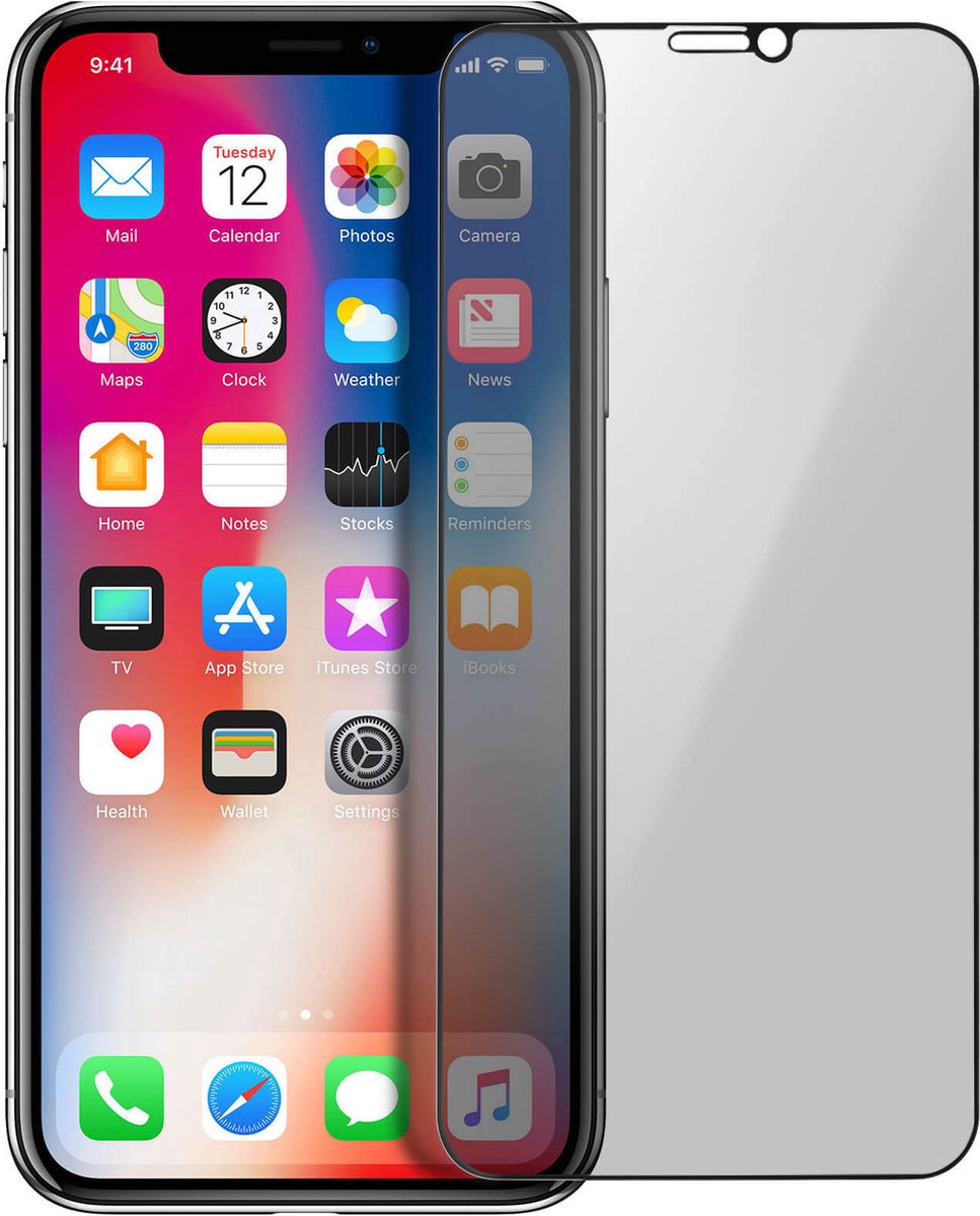 Gehard Glas Geschikt voor Apple iPhone X/XS Hardheid 9H Anti-explosie Zwart