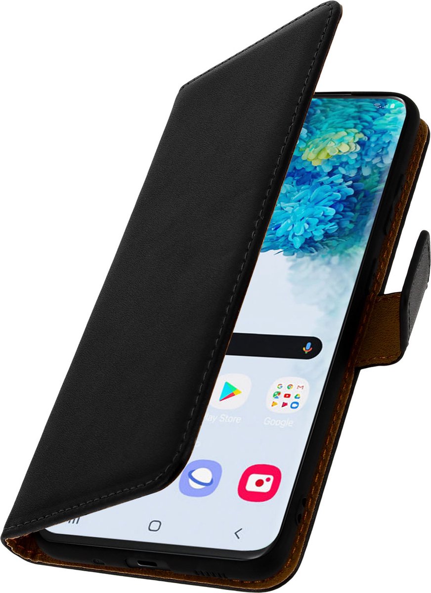 Geschikt voor Samsung Galaxy S20 Plus Lederen Folio-hoes Video-standaard zwart