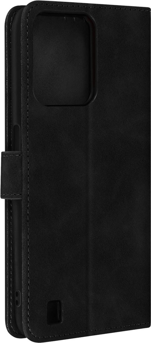 Geschikt voor Realme C31 Foliohoesje Video-ondersteuning Mat Soft Touch Effect zwart