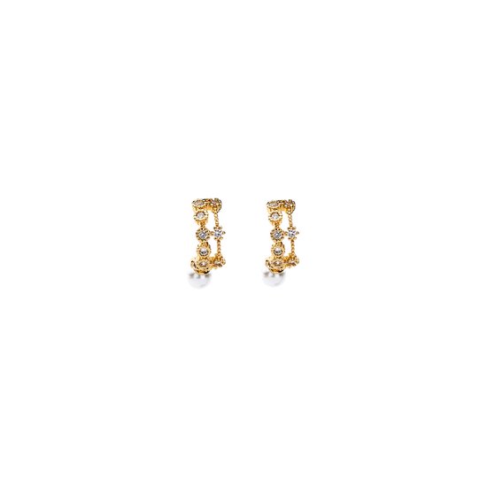 Les Cordes - XOB15 (OB) - Oorbellen - Goud - Kristallen parels - Juwelen - Sieraden - Dames
