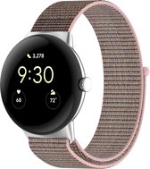 Bandje Voor Google Pixel Watch Nylon Sport Loop Band - Pink Sand (Roze) - One Size - Horlogebandje, Armband