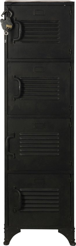 Locker Bulky 4 Deuren - Zwart Optie Slot - Lockerkast metaal