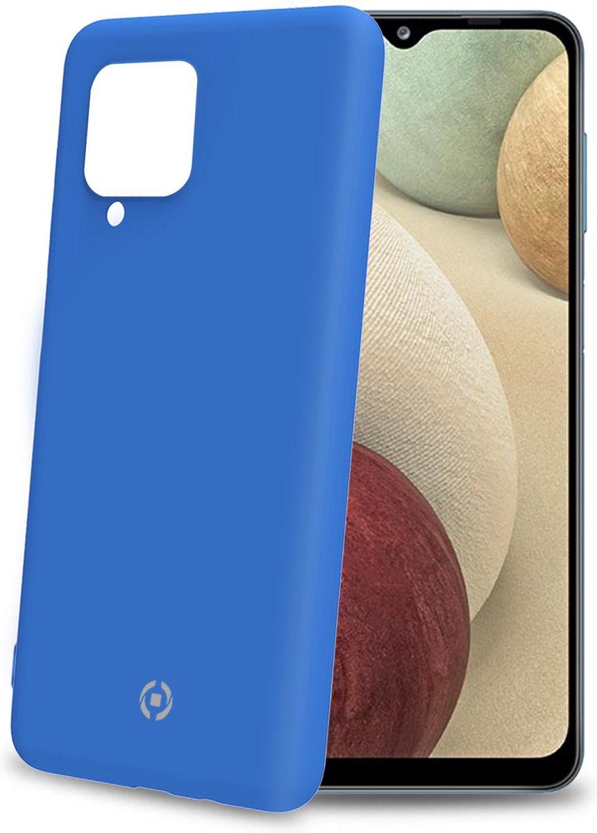Celly Cromo Siliconen hoesje - Geschikt voor Samsung Galaxy A14 - TPU Back Cover - Microfiber - Blauw