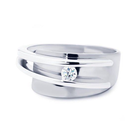 Ring - dames - witgoud - 14 karaat - diamant - R&C - RIN0052 - sale Juwelier Verlinden St. Hubert – van €1342,= voor €1099,=