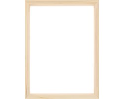 QUVIO Doorkijk Fotolijst Hout – Staand Fotoframe 13,5x19 cm – Dubbelzijdig Fotohouder voor Foto, Droogbloemen, Tafelnummer of Menu – Scandinavisch Lichtbruin Decoratie