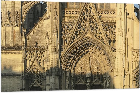 Vlag - Kathedraal - Frankrijk - 105x70 cm Foto op Polyester Vlag