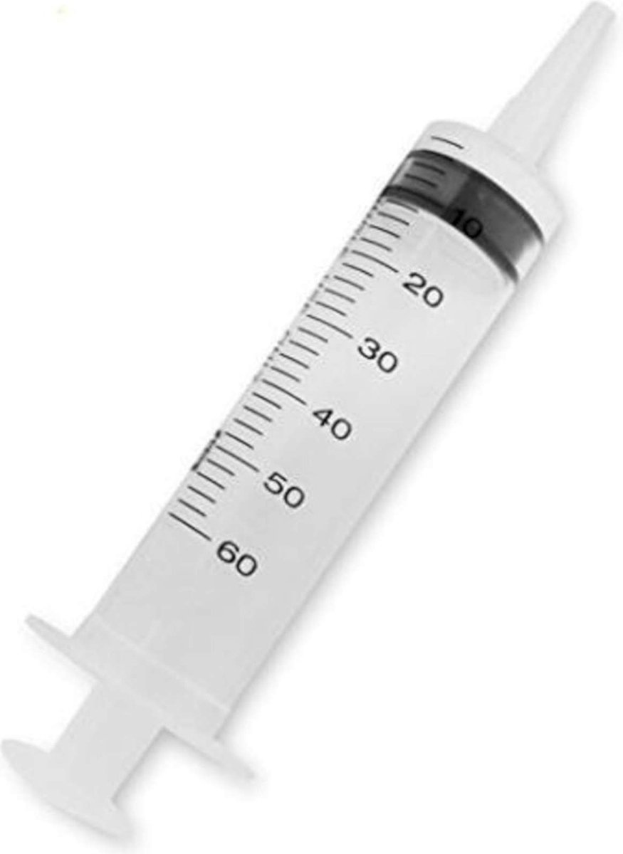Goedkoopste Spuit 60ml | 3 delig | zonder naald | Steriel | Per Stuk Verpakt | Per 1 st.