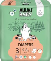 Couches bébé Eco Muumi taille 3 - 5-8 kg - 50 pièces - écologique