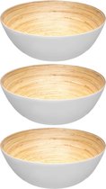 Secret de Gourmet Saladier / plat de service - bambou blanc - D25 cm - Set 3x