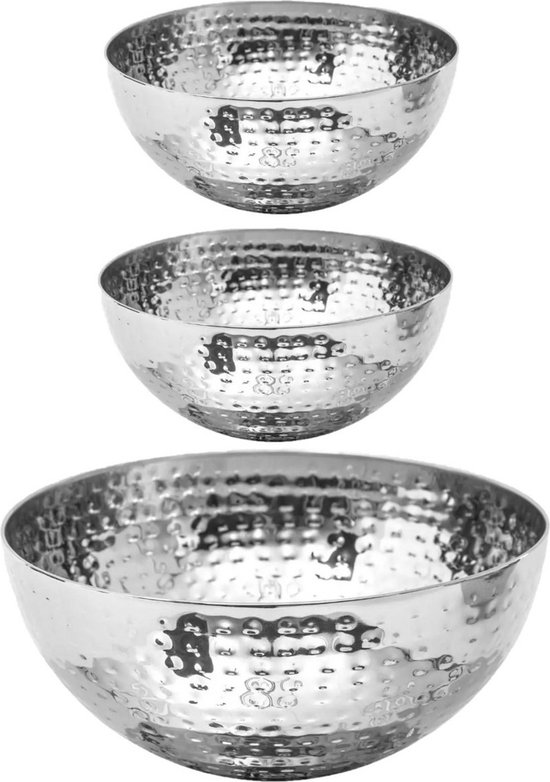 Secret de Gourmet voedsel serveerschalen - Set 5x - RVS - D29/D19 cm