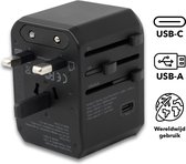 MTM Universele Reisstekker met USB-C en 4 USB poorten - Internationale reisstekker voor 150+ landen - Zwart