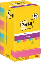 Post-It Super Sticky Notes Carnaval, 90 feuilles, pi 76 x 76 mm, 8 + 4 OFFERTS