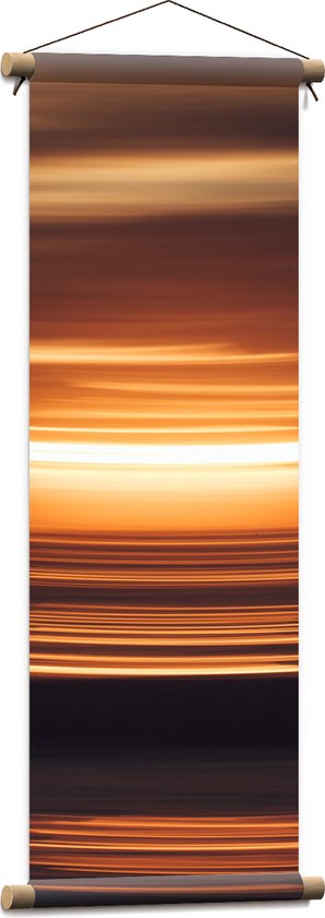 WallClassics - Textielposter - Wazige Zonsondergang - 30x90 cm Foto op Textiel