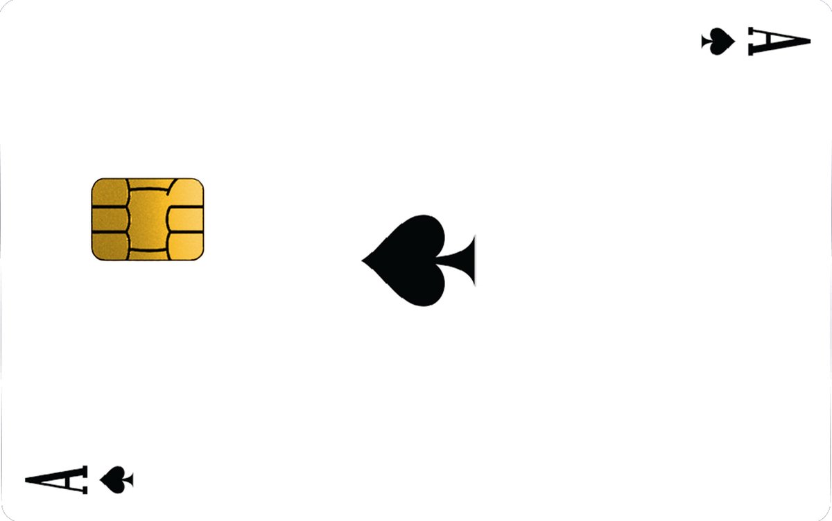 DODO Covers - Schoppen Aas Wit / Pinpas Sticker / Pimp je pas / Creditcard sticker / Kleine chip / Passticker / Bankpas Sticker