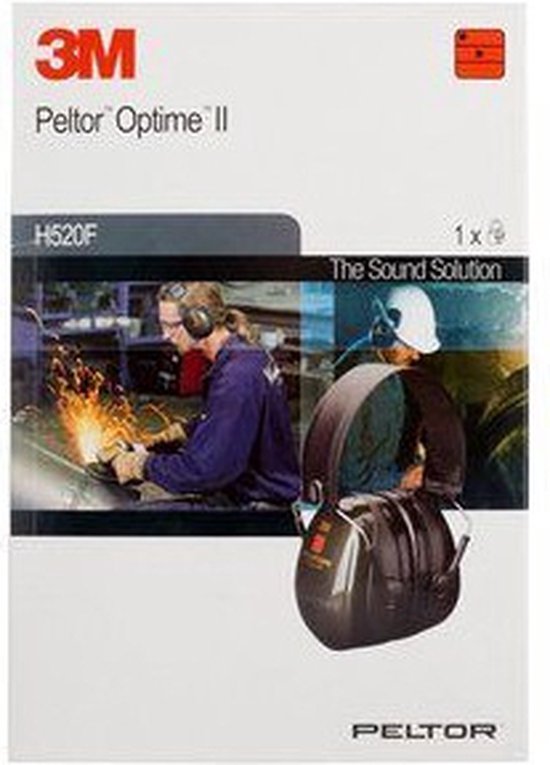 Kleine afbeelding van 3M Peltor Optime II gehoorbeschermers met een werkende persoon op een doos.