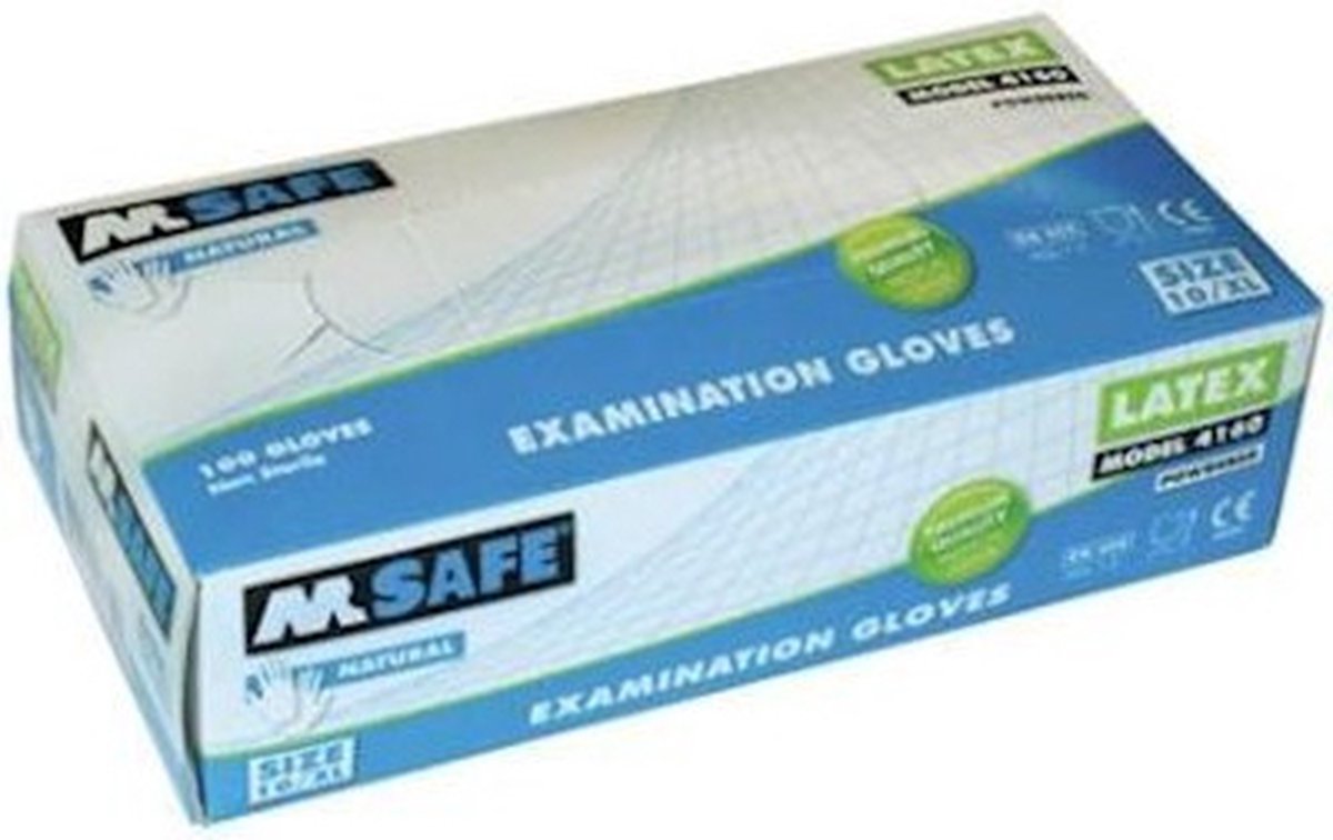 Goedkoopste M-Safe latex onderzoekshandschoenen 4160 naturel