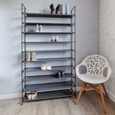 Life's Green Schoenenrek XXL - 50 paar schoenen – Schoenenkast met 10 niveaus – D27.5 x B99 x H180 cm - Schoenenbank met Stalen Frame - Opbergrek - Schoenen Opbergsysteem - Zwart
