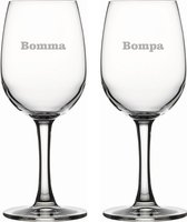 Witte wijnglas gegraveerd - 36cl - Bomma-Bompa