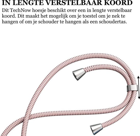 Coque iPhone 14 Plus avec cordon - Coque arrière en Siliconen Coque transparente Or rose