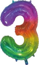 Regenboog Cijfer Ballon 3. | 86cm