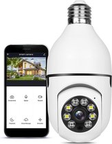 Draadloze Wifi Camera Beveiliging - 200W E27 Lamp Surveillance Camera met Nachtzicht Full Color - Automatische Menselijk Tracking - 4x Digitale Zoom - Video Surveillance voor thuis en kantoor"